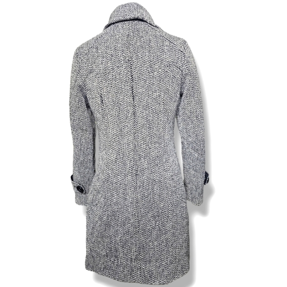 NINE WEST pea coat Size 4 black white - Picture 4 of 8